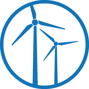 Blue Wind Power Industry Icon | Sherwood Electromotion Inc.
